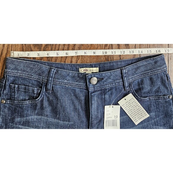 NWT CAbi Dark Wash Blue Denim Flare Leg Style# 511R Jeans Women's 10 - Picture 10 of 14